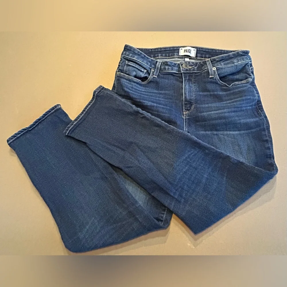 PAIGE Brigitte Boyfriend Jeans Dark Blue Enchanted Wash. Size 27 - Picture 5 of 9